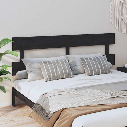 Bed Headboard | Black | Solid Pine Wood | Standard |  Stylish Design