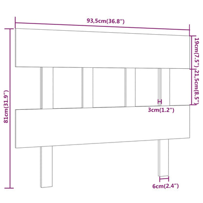 Bed Headboard Honey Brown 93.5x3x81 cm Solid Wood Pine