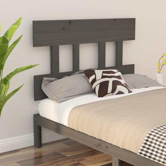 Bed Headboard | Grey | Solid pine wood | Large | Decorative Inlays