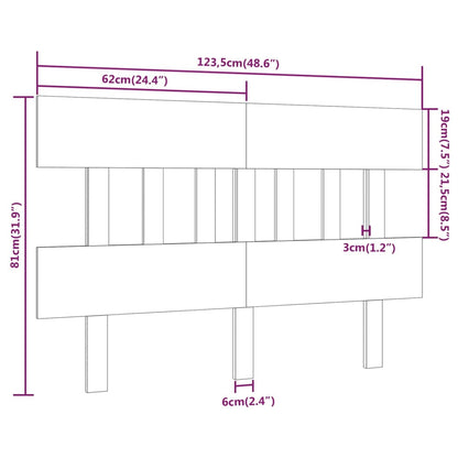 Bed Headboard 123.5x3x81 cm Solid Wood Pine