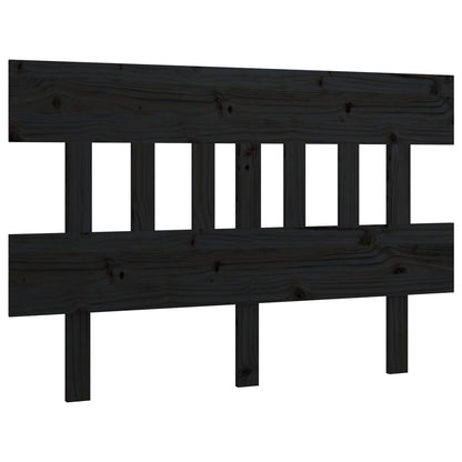 Bed Headboard Black 143.5x3x81 cm Solid Wood Pine