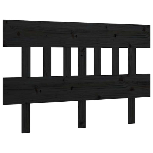 Bed Headboard | Black | Solid Pine Wood | 143.5 cm wide x 81 cm high