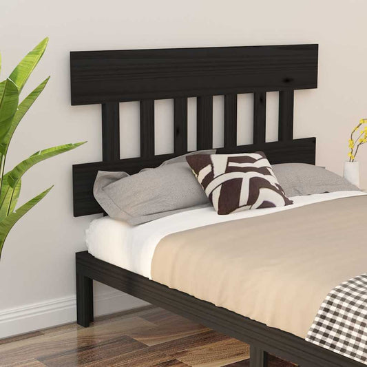 Bed Headboard | Black | Solid Pine Wood | 143.5 cm wide x 81 cm high