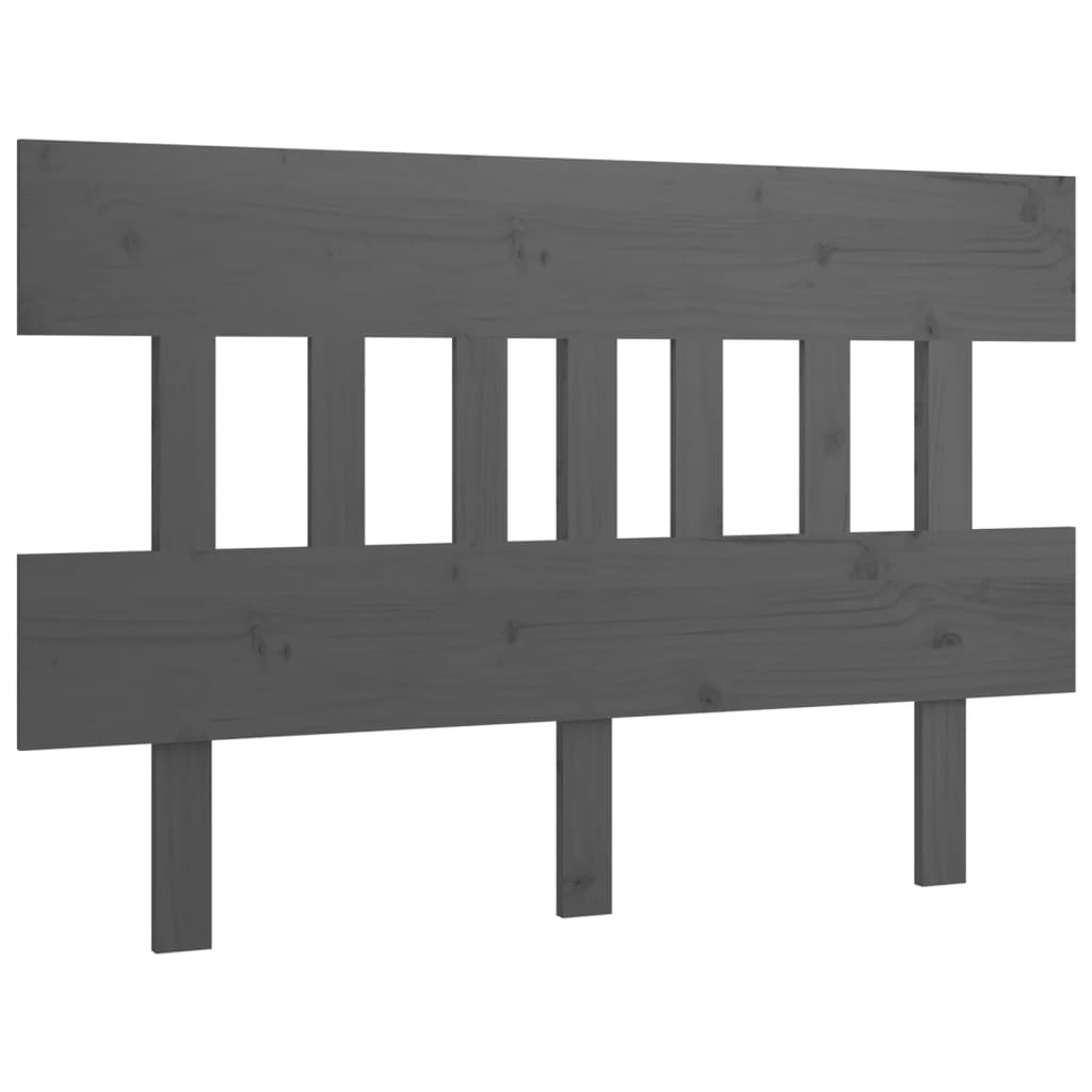 Bed Headboard Grey 183.5x3x81 cm Solid Wood Pine