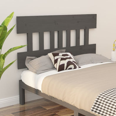 Bed Headboard Grey 183.5x3x81 cm Solid Wood Pine