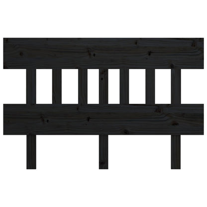 Bed Headboard Black 203.5x3x81 cm Solid Wood Pine
