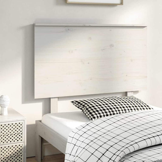 Bed Headboard | White | Solid Pine Wood | 104x6x82.5 cm | Decorative Bits
