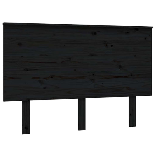Bed Headboard | Black | Solid pine wood | 124x6x82.5 cm