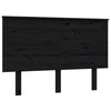 Bed Headboard Black 124x6x82.5 cm Solid Wood Pine