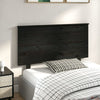 Bed Headboard Black 124x6x82.5 cm Solid Wood Pine