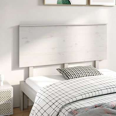 Bed Headboard White 144x6x82.5 cm Solid Wood Pine