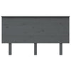 Bed Headboard Grey 144x6x82.5 cm Solid Wood Pine