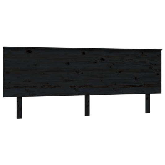 Bed Headboard | Black | Solid pine wood | 204 cm width