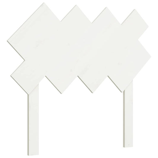 Bed Headboard | White | Solid pine wood | 92x3x81 cm | Decorative Inlays