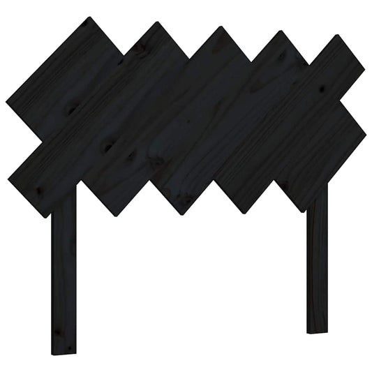 Bed Headboard | Black | Solid pine wood | 104x3x80.5 cm | Bed Headboard