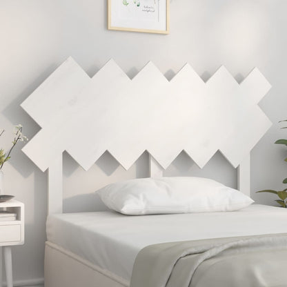 Bed Headboard | White | Solid pinewood | Standard | Decorative Inlays