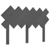 Bed Headboard Grey 122.5x3x80.5 cm Solid Wood Pine