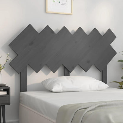 Bed Headboard Grey 122.5x3x80.5 cm Solid Wood Pine