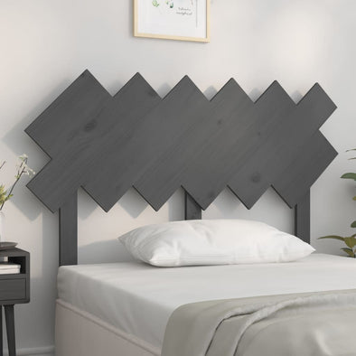 Bed Headboard Grey 122.5x3x80.5 cm Solid Wood Pine