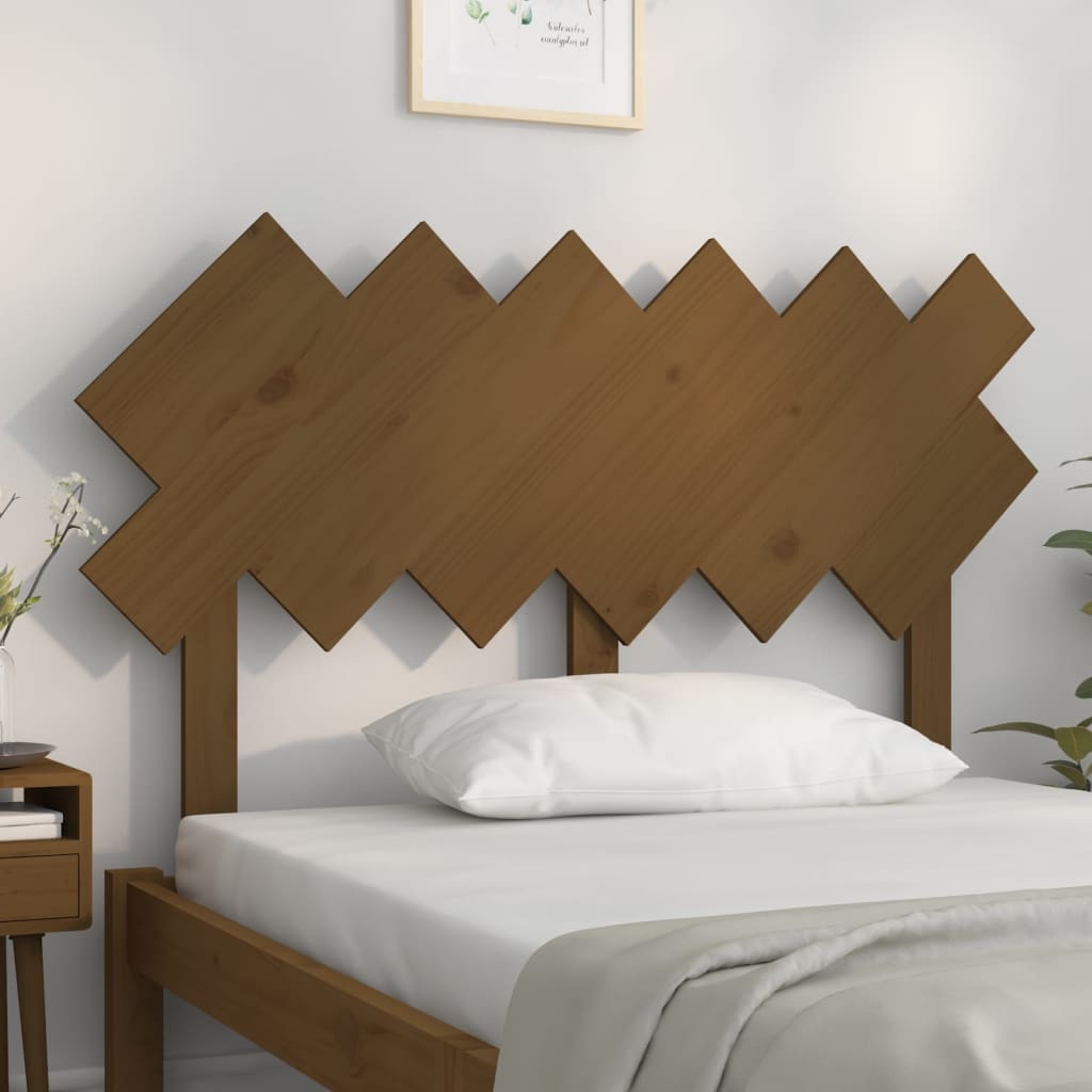 Bed Headboard | Honey brown | Solid pine wood | Medium
