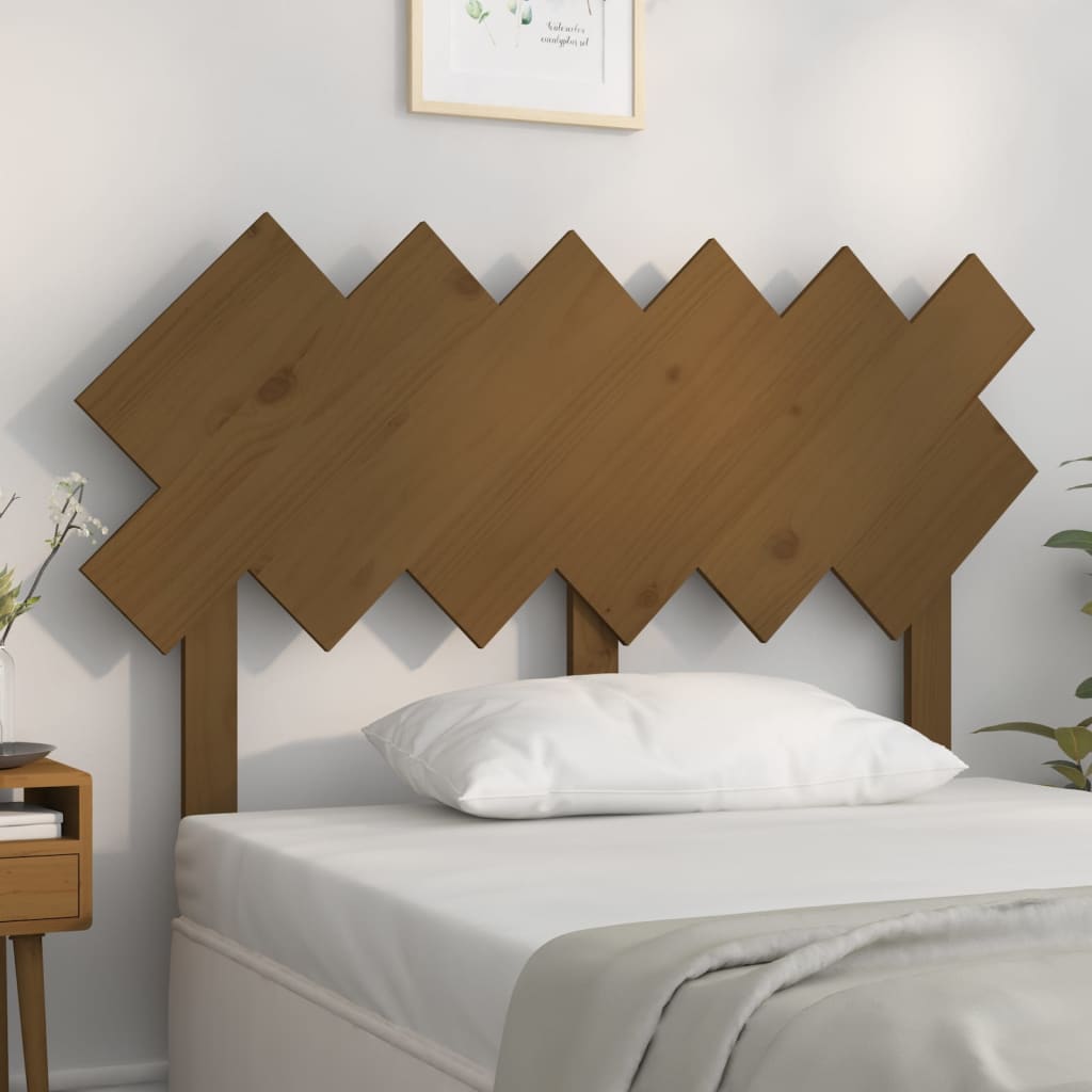 Bed Headboard | Honey brown | Solid pine wood | Medium