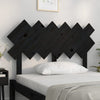 Bed Headboard Black 122.5x3x80.5 cm Solid Wood Pine