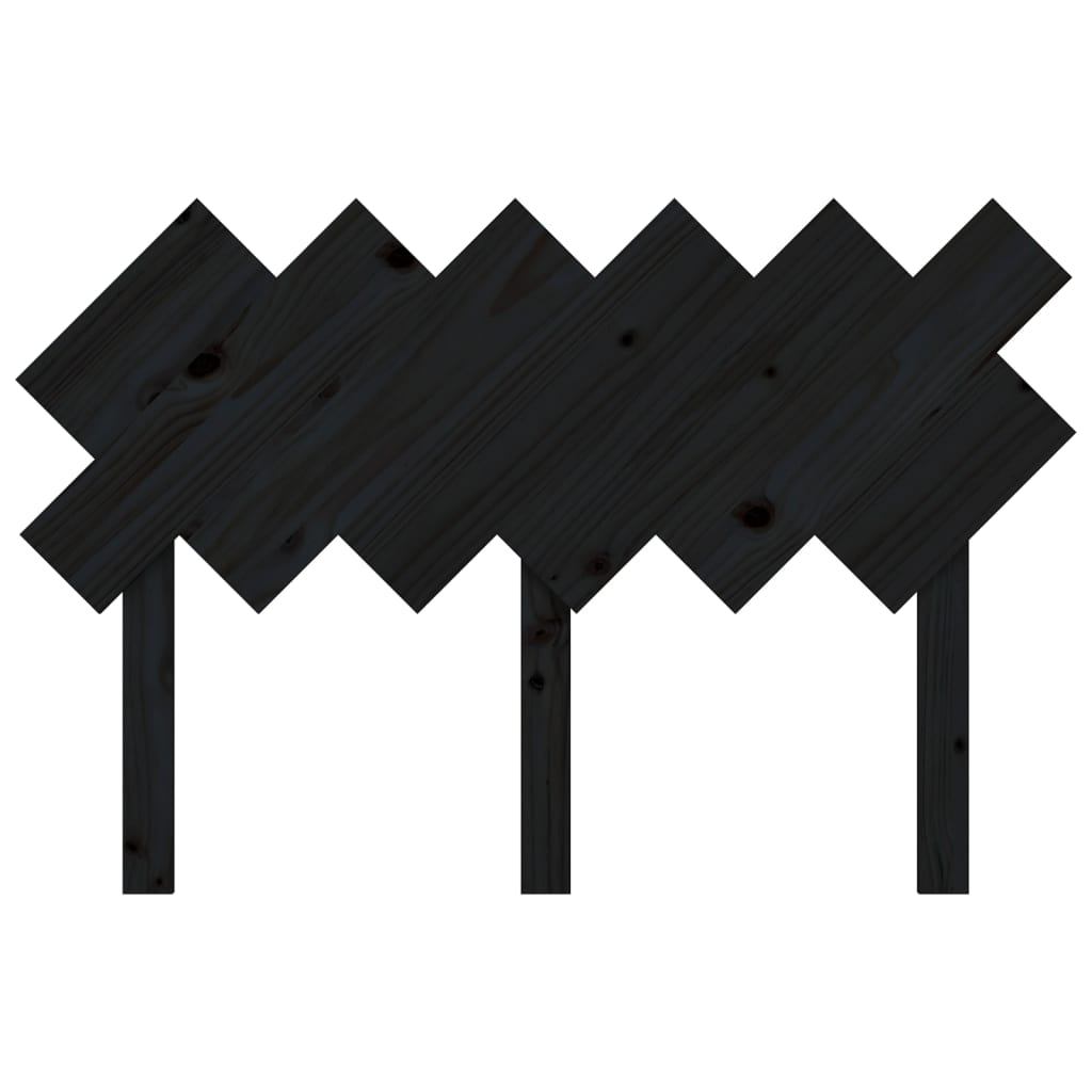 Bed Headboard | Black | Solid pine wood | Standard | Decorative Inlays