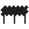 Bed Headboard Black 122.5x3x80.5 cm Solid Wood Pine