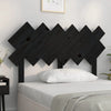 Bed Headboard Black 122.5x3x80.5 cm Solid Wood Pine