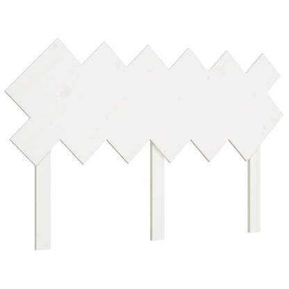 Bed Headboard | White | Solid Pine Wood | 132x3x81 cm | Decorative Inlays