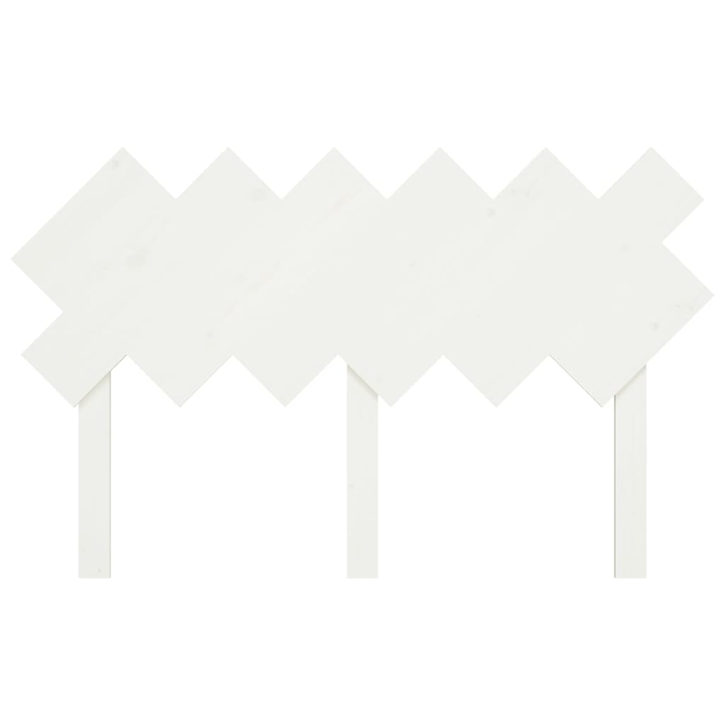 Bed Headboard | White | Solid Pine Wood | 132x3x81 cm | Decorative Inlays