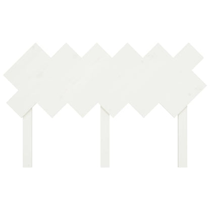 Bed Headboard | White | Solid Pine Wood | 132x3x81 cm | Decorative Inlays