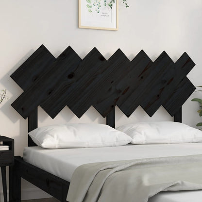 Bed Headboard | Black | Solid Pine Wood | 141x3x80.5 cm | Bed Headboard
