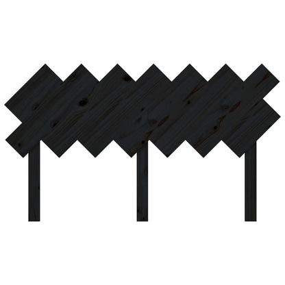 Bed Headboard | Black | Solid Pine Wood | 141x3x80.5 cm | Bed Headboard