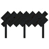Bed Headboard Black 141x3x80.5 cm Solid Wood Pine