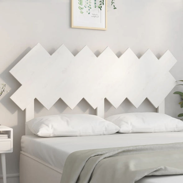 Bed Headboard White 151.5x3x81 cm Solid Wood Pine