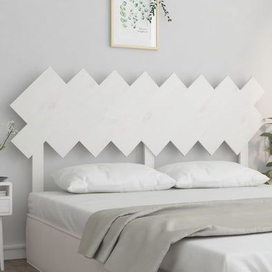 Bed Headboard White 159.5x3x80.5 cm Solid Wood Pine