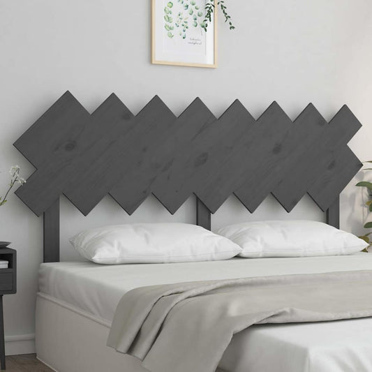Bed Headboard | Grey | Solid pine wood | Medium | Decorative Inlays