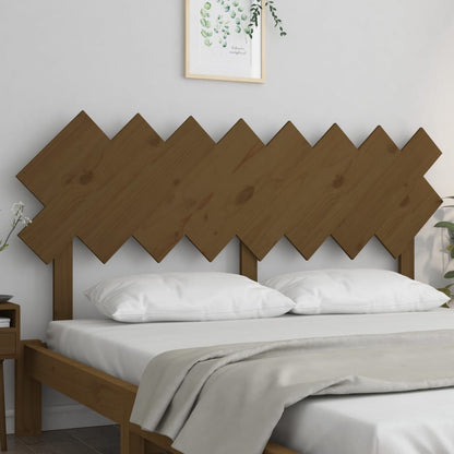 Bed Headboard | Honey brown | Solid pinewood | 159.5x3x80.5 cm