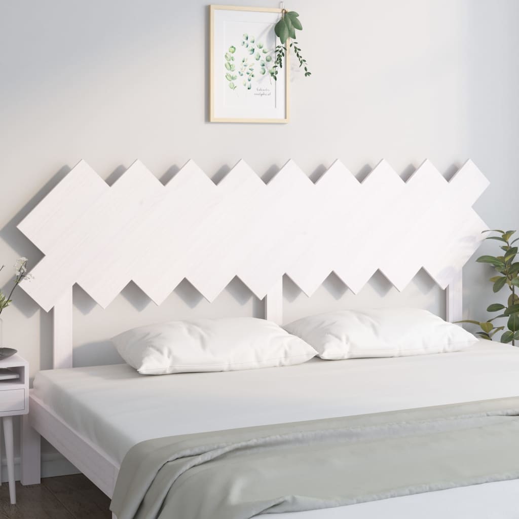 Bed Headboard | White | Solid pine wood | 178x3x80.5 cm