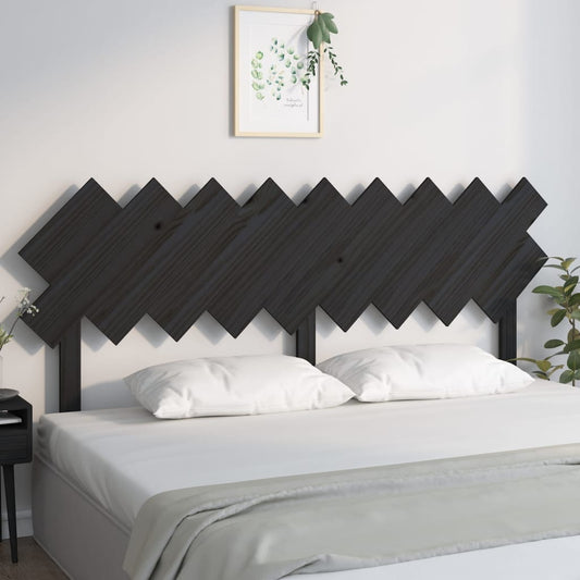 Bed Headboard | Black | Solid Pine Wood | 178x3x80.5 cm | Stylish Design