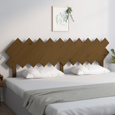 Bed Headboard Honey Brown 196x3x80.5 cm Solid Wood Pine
