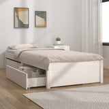 Bed Frame with Drawers White 75x190 cm Small Single