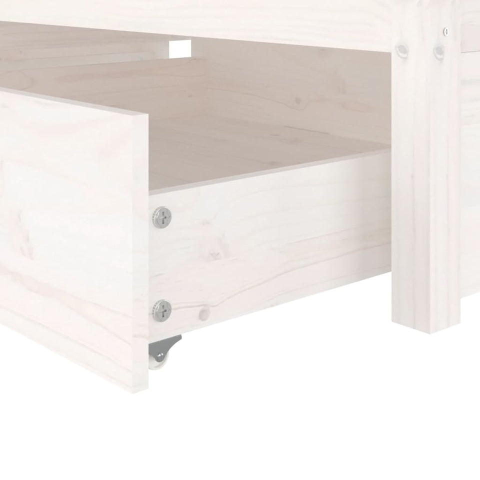 Bed Frame with Drawers White 90x200 cm