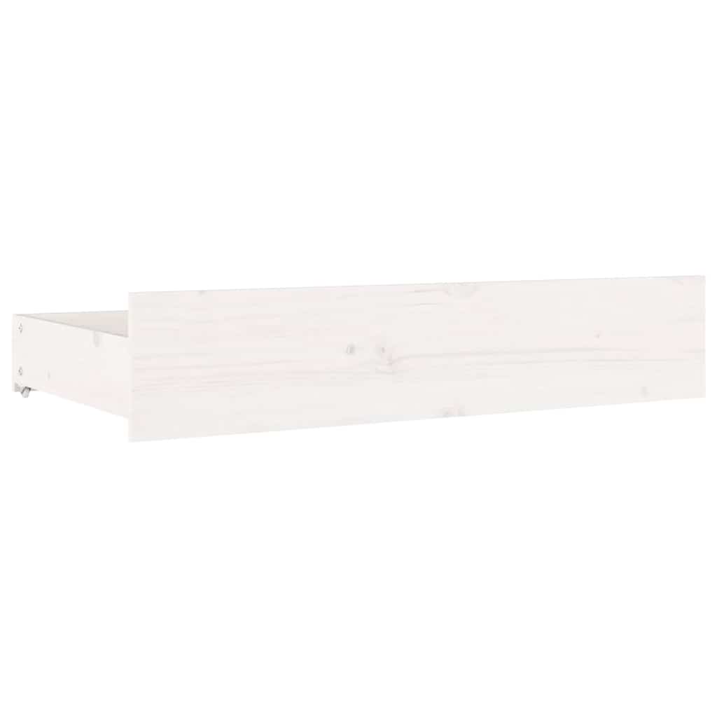 Bed Frame without Mattress with Drawers White Double