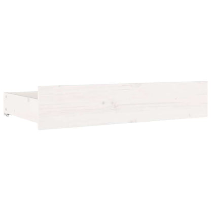Bed Frame without Mattress with Drawers White Double