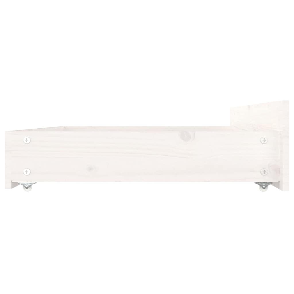 Bed Frame without Mattress with Drawers White Double