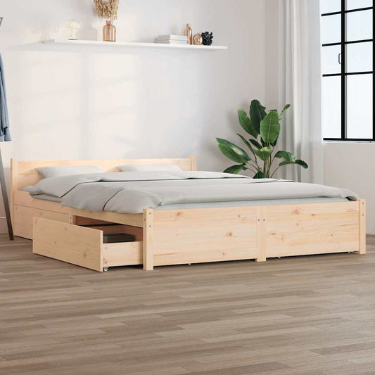 Bed Frame | Natural | Solid pine wood | 120x200 cm | Bed Frame