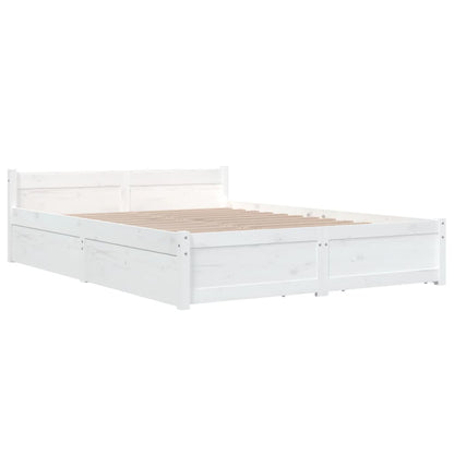 Bed Frame without Mattress with Drawers White 120x200 cm