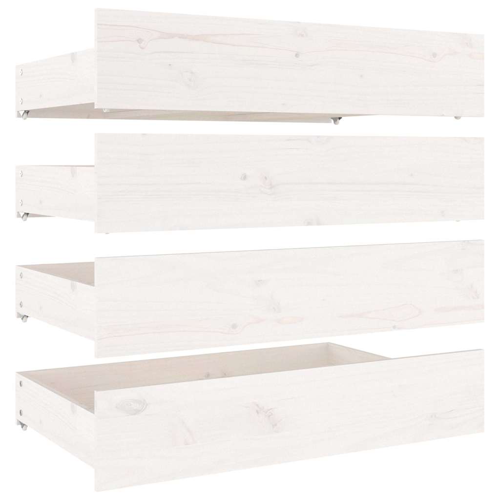 3103560 vidaXL Bed Frame without Mattress with Drawers White 140x200 cm (815045+815000)